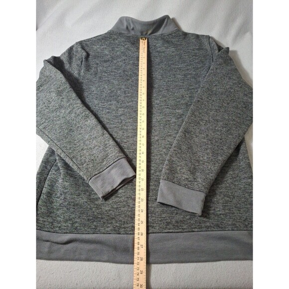 Arthur Beale Sweater Full Zip Mens XL Gray Padded Elbows Banded Waistline - Picture 8 of 9